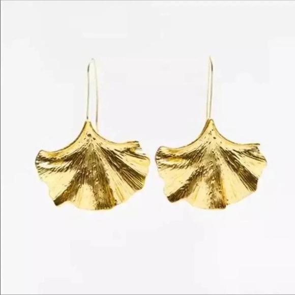 Anthropologie Jewelry - Ginko Gold Earrings